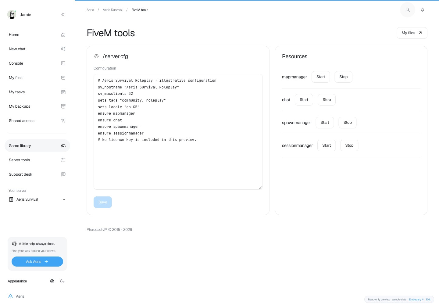 Aeris — FiveM resources · sample data