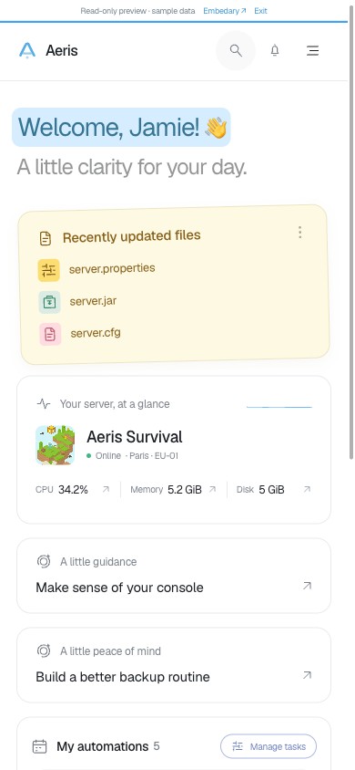 Aeris overview on mobile
