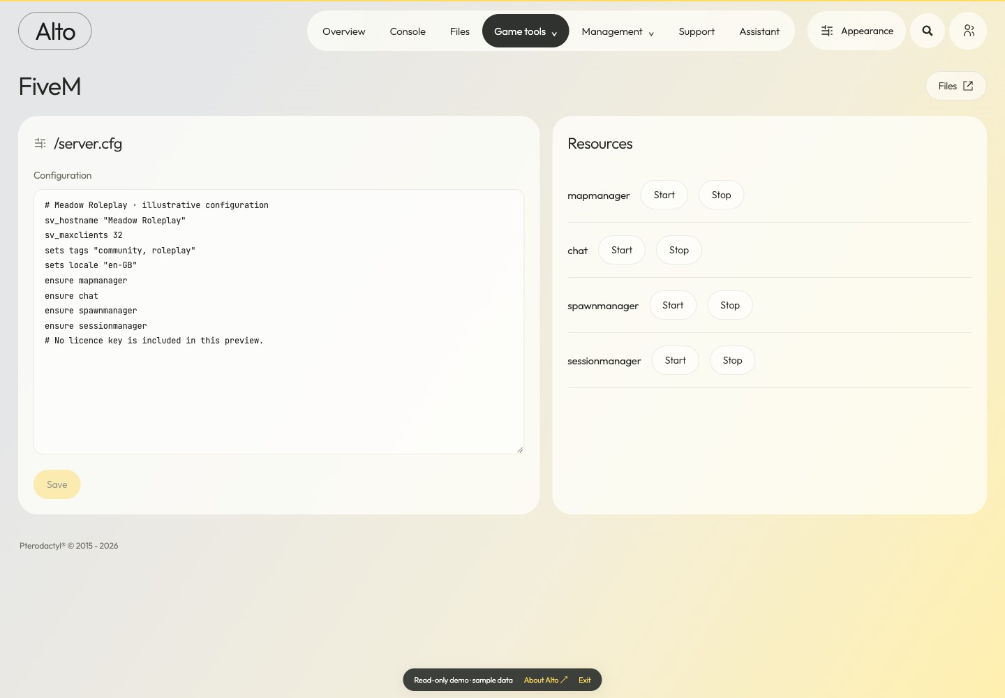 Alto — FiveM · sample data