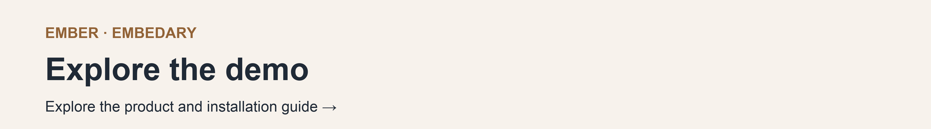 Open the Ember read-only live demo. No account needed.