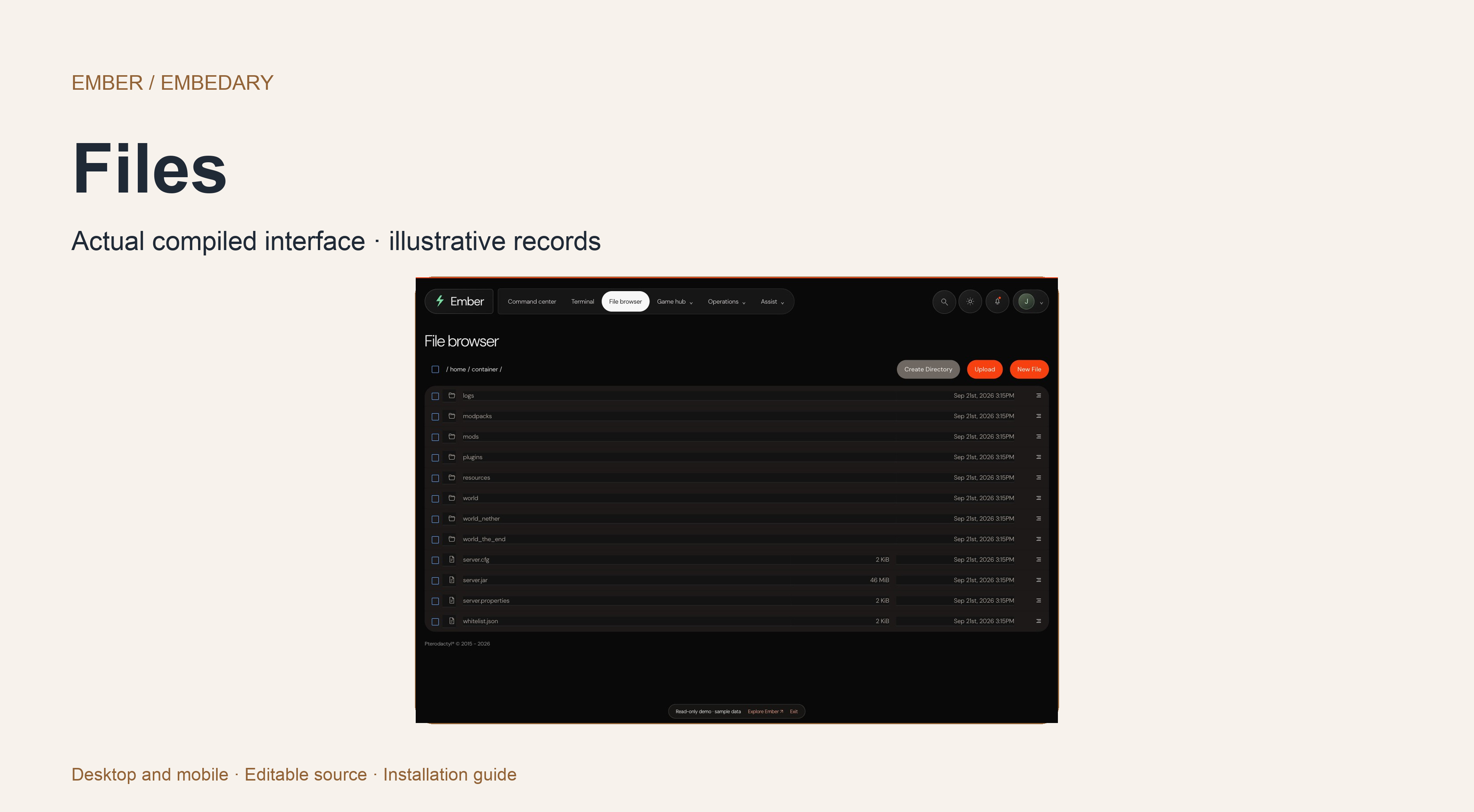 Ember file browser and native file operations.