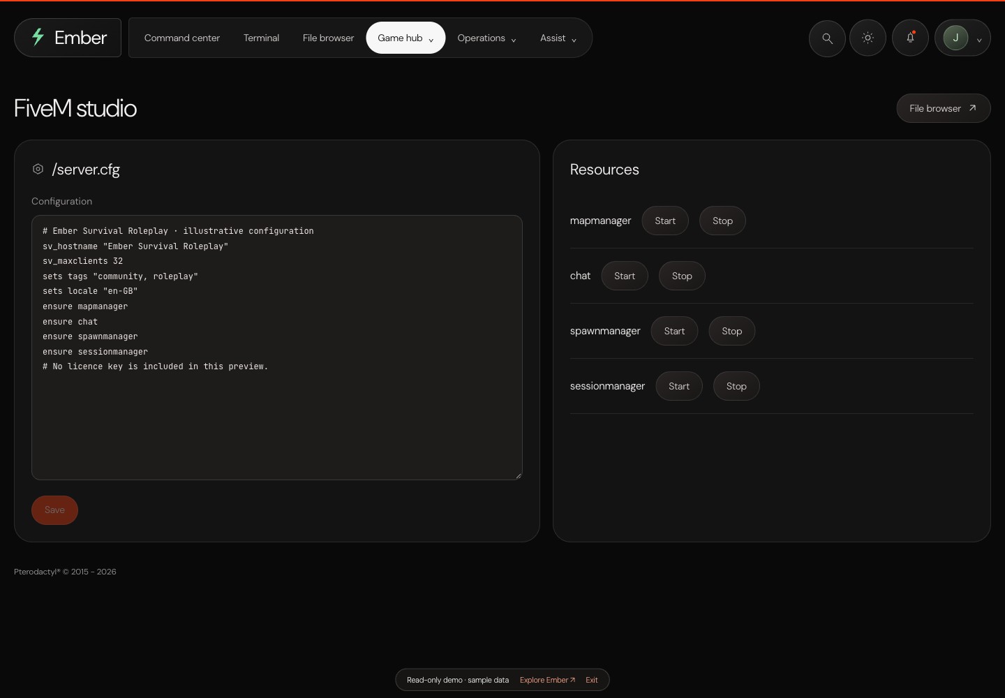 Ember — FiveM studio · sample data