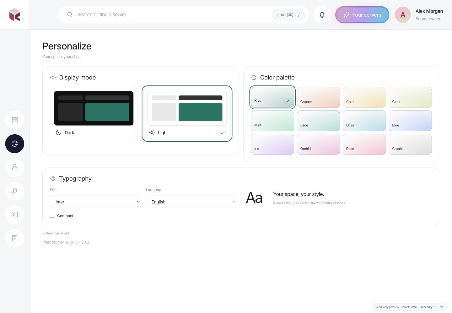 Kivo — Personalize · sample data