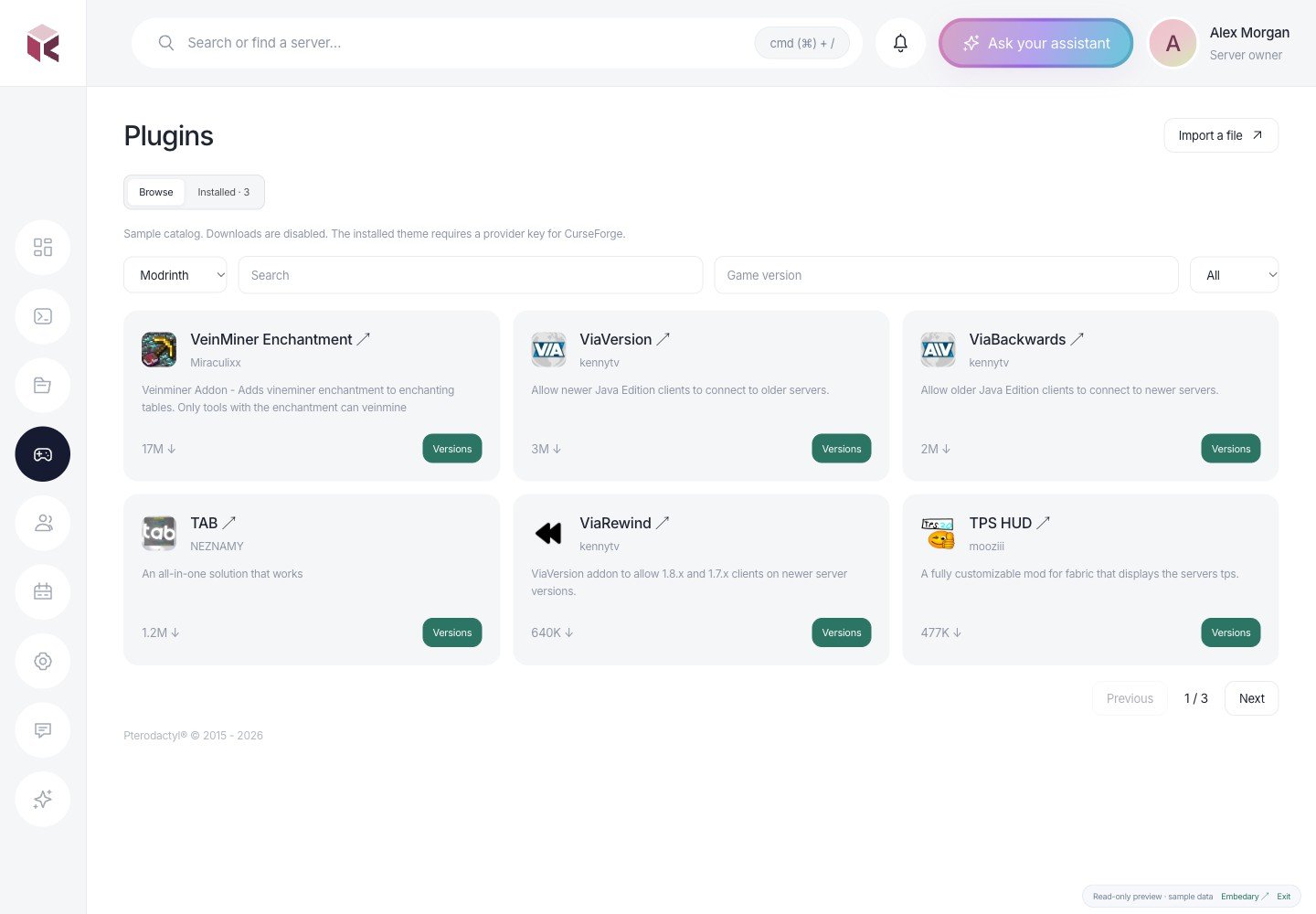 Kivo — Plugins · sample data
