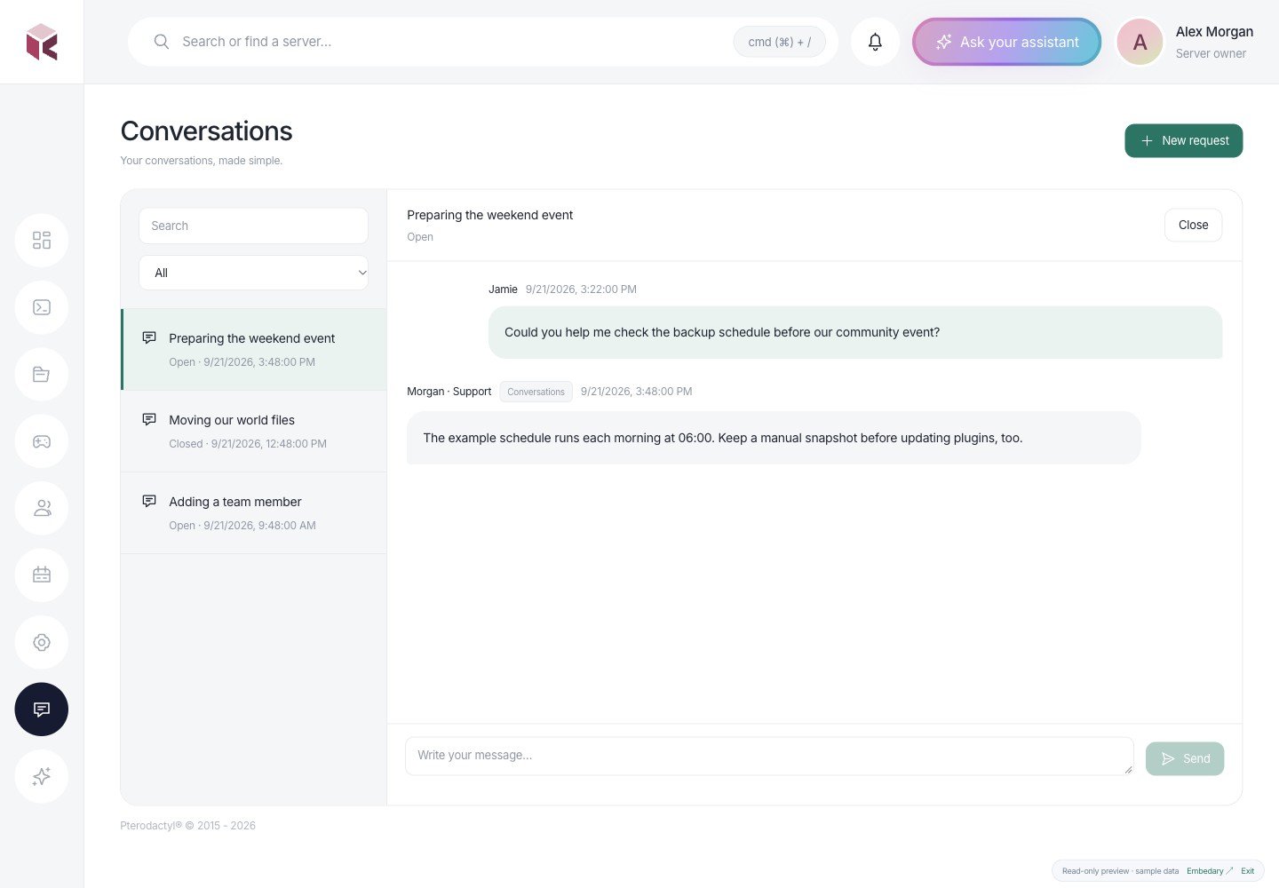 Kivo — Conversations · sample data