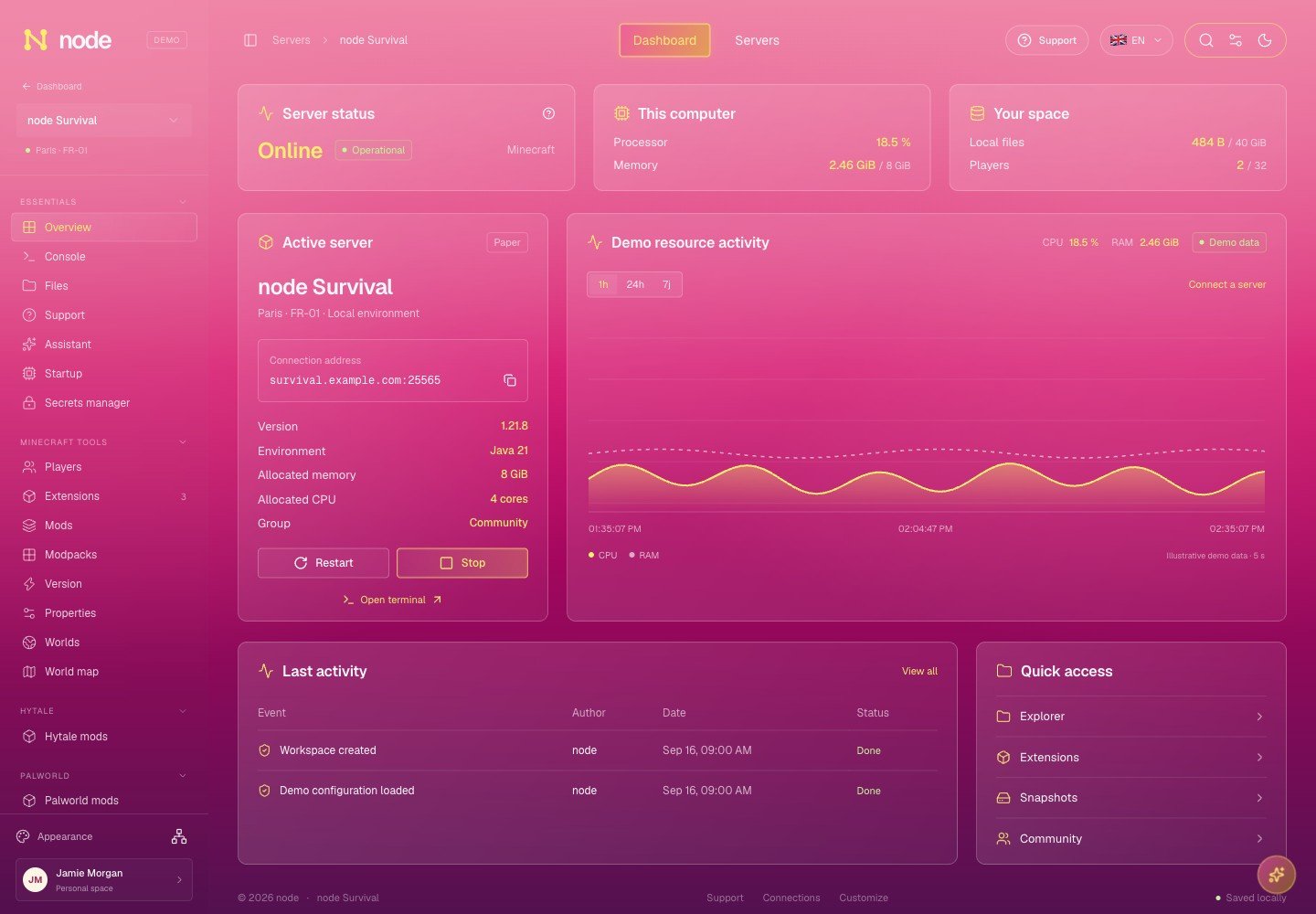 Node overview — standalone design preview