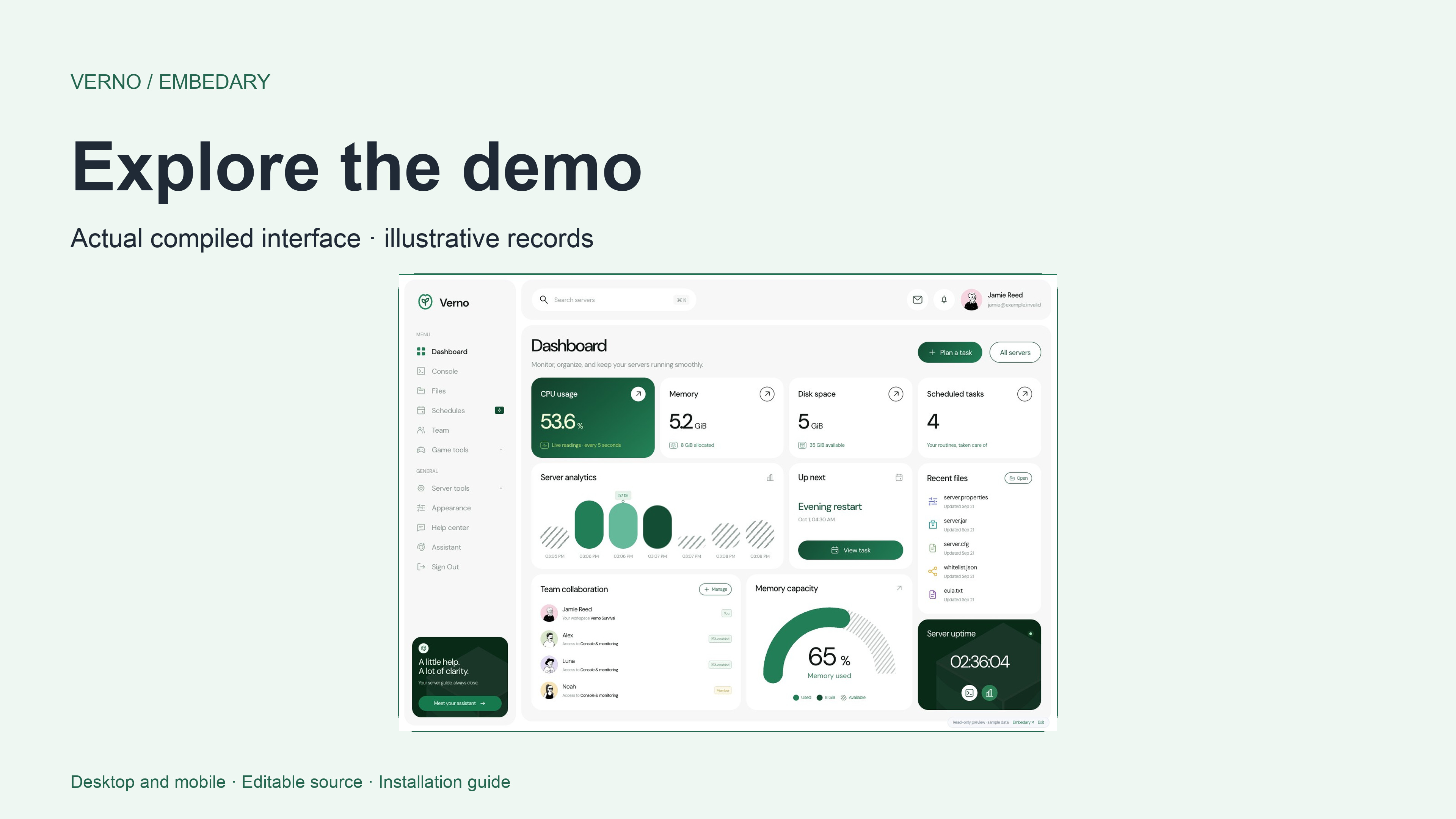 Open the Verno read-only demo. No account needed.