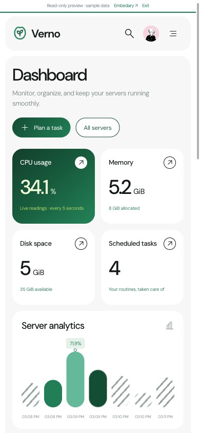 Verno overview on mobile